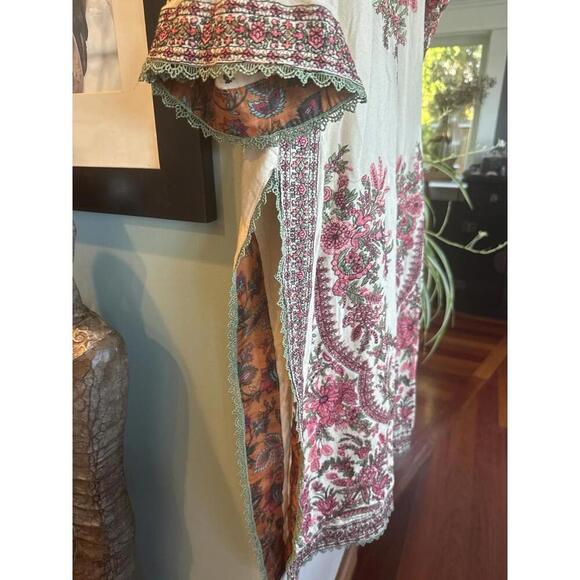 Handmade Hand Emboidered Bohemian Dress Med Kashmiri Inspired Kurta Tunic Dress - Picture 4 of 4